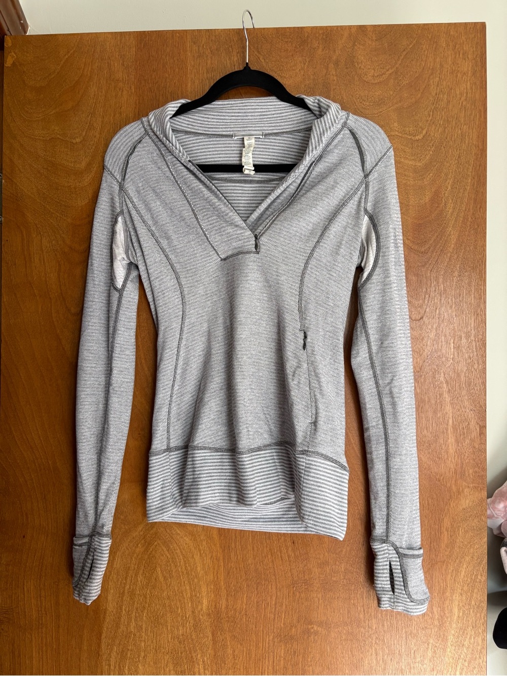 Lululemon Think Fast Pullover - Mini Check Pique White Heathered Slate / White